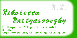 nikoletta mattyasovszky business card